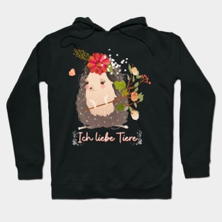 Igel Liebe Tiere Prinzessin Blumen Süß Hoodie